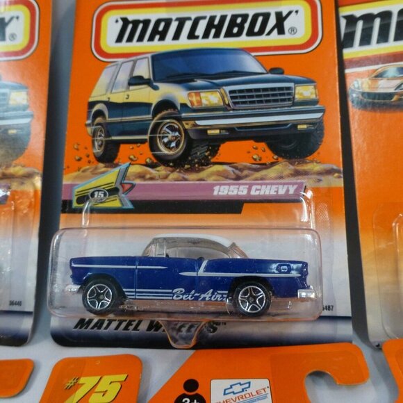 Matchbox Cadillac Sedan Deville Corvette 55 57 Chevy Bel Air Diecast Lot Carded - Picture 4 of 10